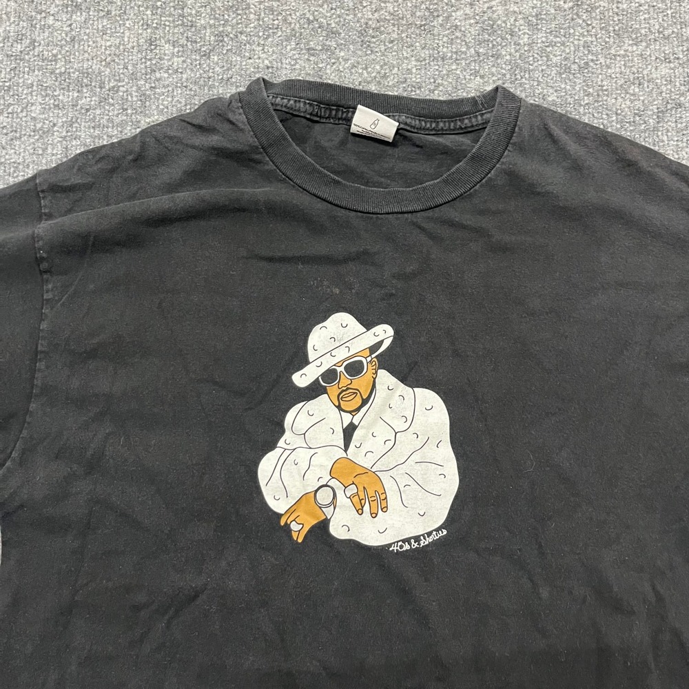 40s & Shorties T-Shirt Mens Size L Black Graphic Streetwear Pimp Cotton